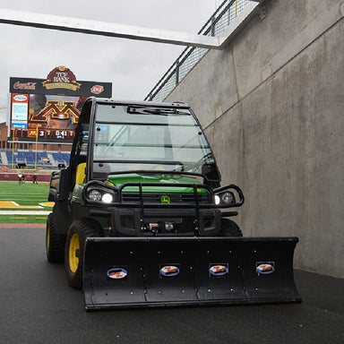 Full front view of Nordic Plow 64" Plow installed on UTV