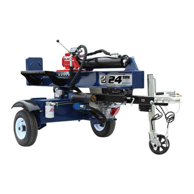 Iron and Oak Tow Behind Log Splitter in horizontal position