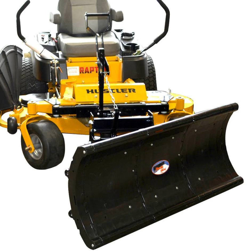 Nordic Plow 49” Zero Turn Mower Plow with Universal Mount installed on Mower Frontview