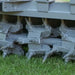 close up of vibrating tines for turf aerator