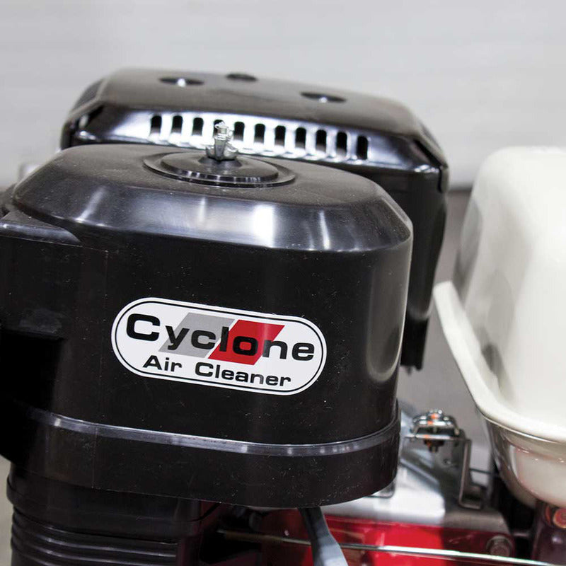 a logo of cyclone air clear on the Dosko Stump Grinder