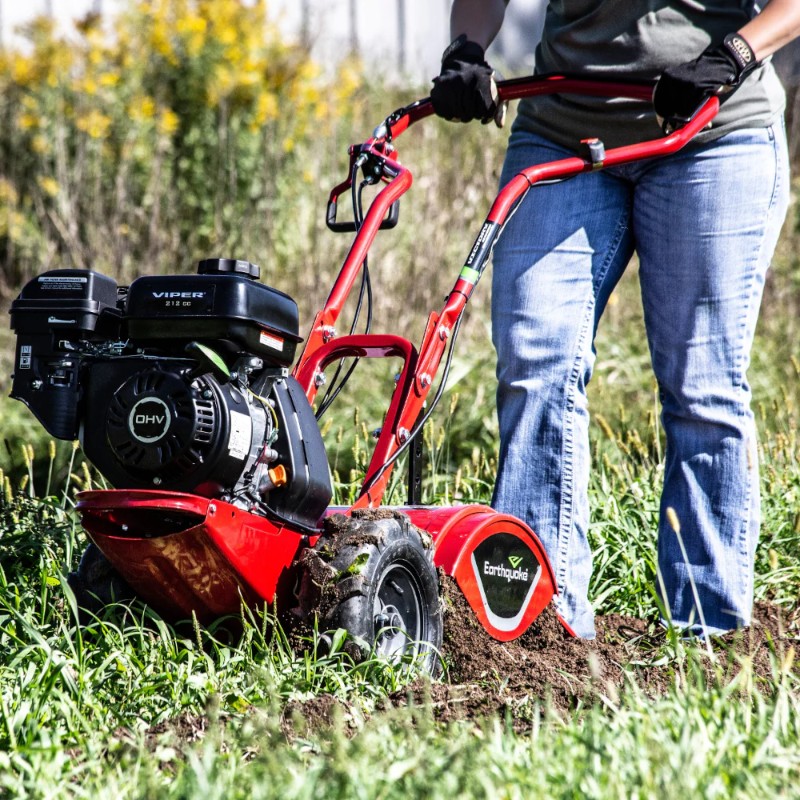 Earthquake Victory Rear Tine Tiller 209cc Viper Engine on the field