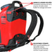 Infograph of Tomahawk 4.75 Gallon Battery Powered Backpack Sprayer's Handle and Straps Features