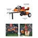 Infograph of Brave 24 Ton Horizontal / Vertical Log Splitter features