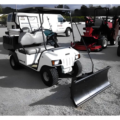 Right side view of EZ-Go and Cushman Golf Cart with Nordic Plow 49 Inches plow