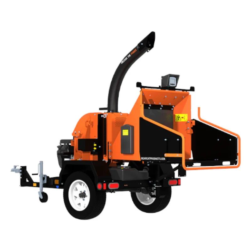 Large capacity Crary Bear Cat CH6627H 6" Chipper Shredder with wide feed hopper for efficient yard cleanup.