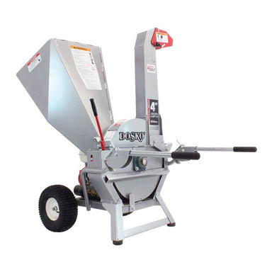 rear view of the brush chipper with handle extended