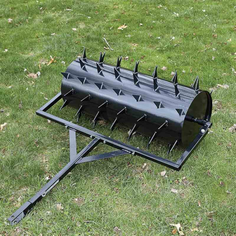 top view of Strongway Drum Spike Lawn Aerator