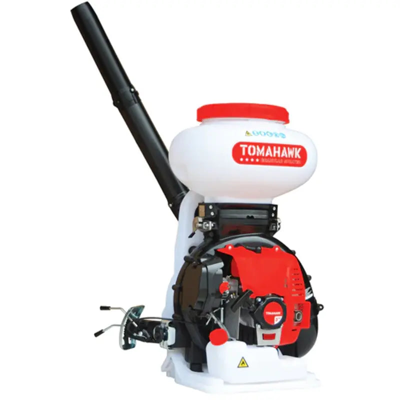 Tomahawk 4 Gallon Motorized Backpack Spreader with 79cc Engine for Fertilizer, Pesticide, Rock Salt