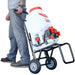 Tomahawk Power 5 gal. Gas-Powered Backpack Sprayer for pesticides mounted on wheel cart trolley