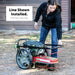 Woman showing the String Mower Line installed on earthquake string mower