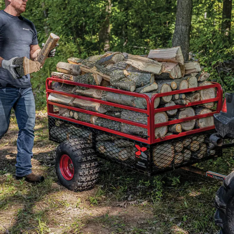 Yutrax HC1750 ATV Trailer full of Chopped Logs