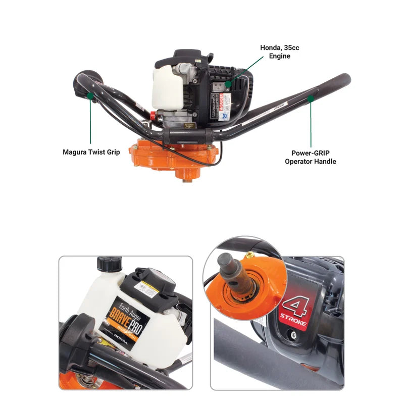 info graph of Brave Pro BRPA180H One Man Earth Auger