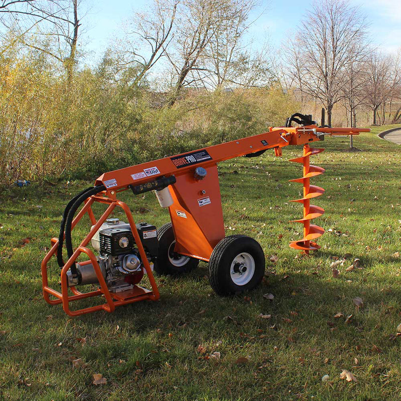 BravePro Towable hydraulic Earth Auger Honda GX390 Engine (BRPA385H) on the lawn