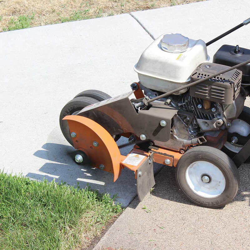 side view of BravePro 10" Lawn Edger Honda GX120 (BRPE105H) edging the side of the road