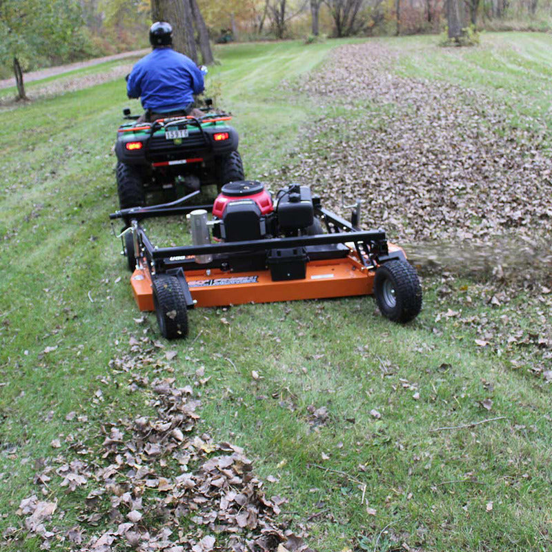 BravePro 60" Finish Cut Pull-Behind Mower(BRPFC112HE)with GXV630 Honda Engine mounted on ATV