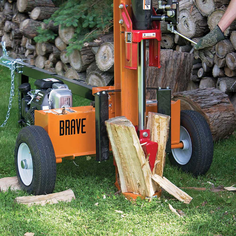 log was split in half by Brave VH1724GC 24 Ton Log Splitter Powered by Honda GC160