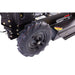 close up image of the Large pneumatic chevron tread tires on the 11.5HP 24 in. Briggs  Stratton Walk Behind Rough Cut Mower with Casters - WRC11524BSC