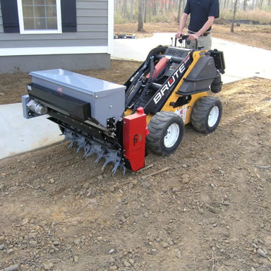 first products DO40 AERAvator aerator for Mini Skid Steer on dirt
