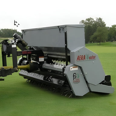 First Product UA80 AERA-Vator with spiker shaft and seed box attachment installed