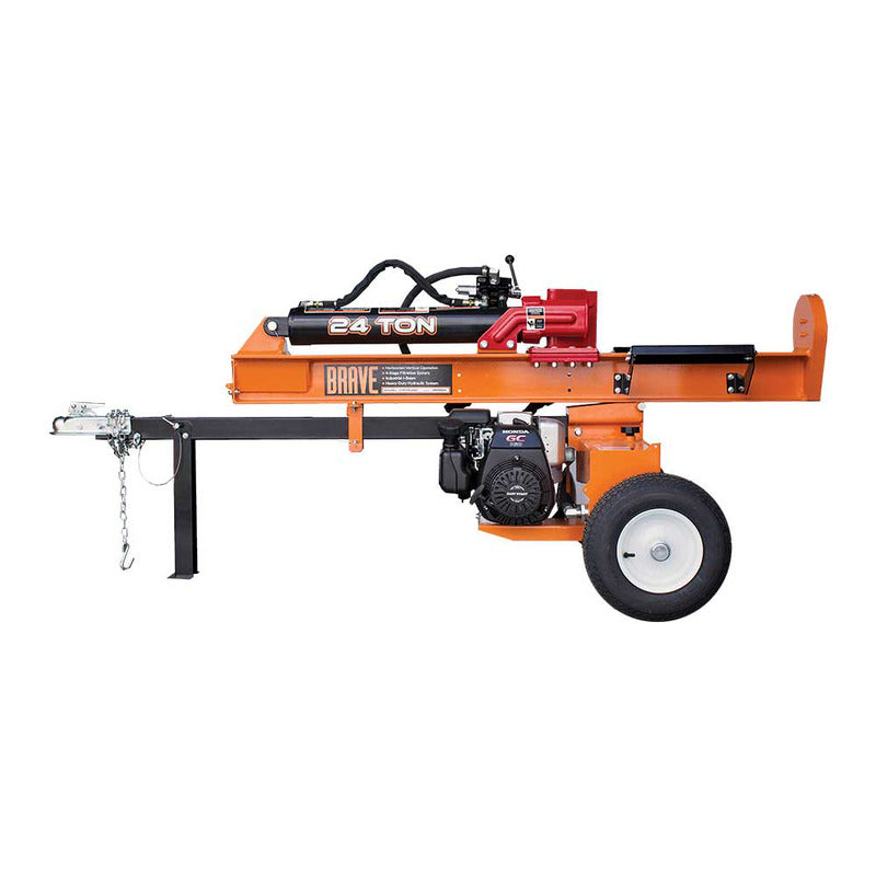 Full left side view of Brave 24 Ton Horizontal / Vertical Log Splitter (VH1724GC)