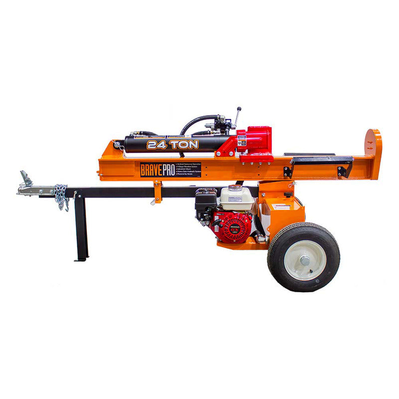 Full Left View of Brave 24 Ton Horizontal / Vertical Log Splitter Commercial Honda GX160 (VH1724GX)