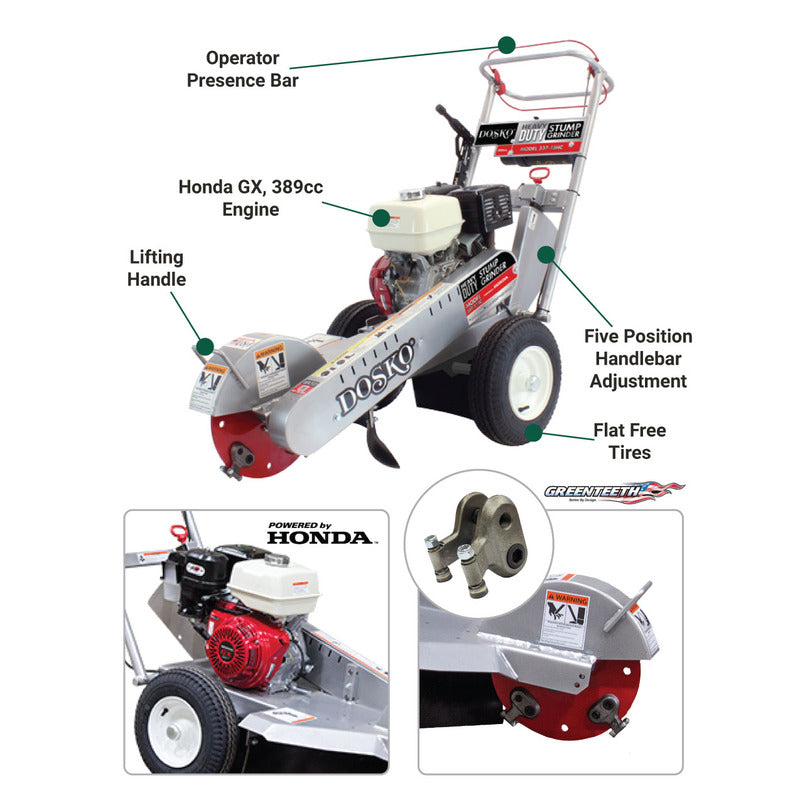 Dosko 337-13HC Stump Grinder | 13 HP Walk-Behind | Honda GX390