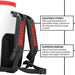 Info Graph of Tomahawk Power 5 gal. Gas-Powered Backpack Sprayer straps Features