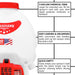 Info Graph of the Features of Tomahawk Power 5 gal. Gas-Powered Backpack Sprayer's Pump Tank