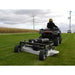 Rear View of Kunz Engineering 60 in. AcrEase Finish Cut  Wing Mower Model Pro60B towed by an ATV