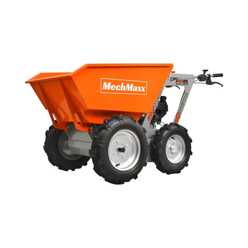 Durable Gas Powered steel dump cart with 660lbs load capacity