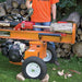 Brave VH1724GC 24 Ton Log Splitter Powered by Honda GC160 in horizontal position