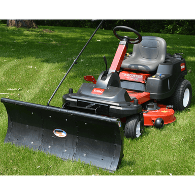 front view of nordic zero turn mower plow with steering wheel installed on toro time cutter