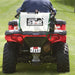 rear view of ATV with the  NorthStar ATV boomless broadcast and spot sprayer mounted on it