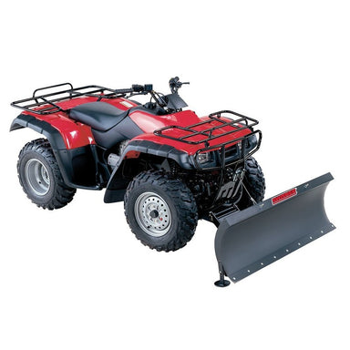 Red ATV with Swisher 2645R 50 Inch Universal ATV Plow Blade