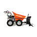 Right Side View MechMaxx 660lbs Capacity 7HP Gas Powered Wheelbarrow Cart with Snow Shovel