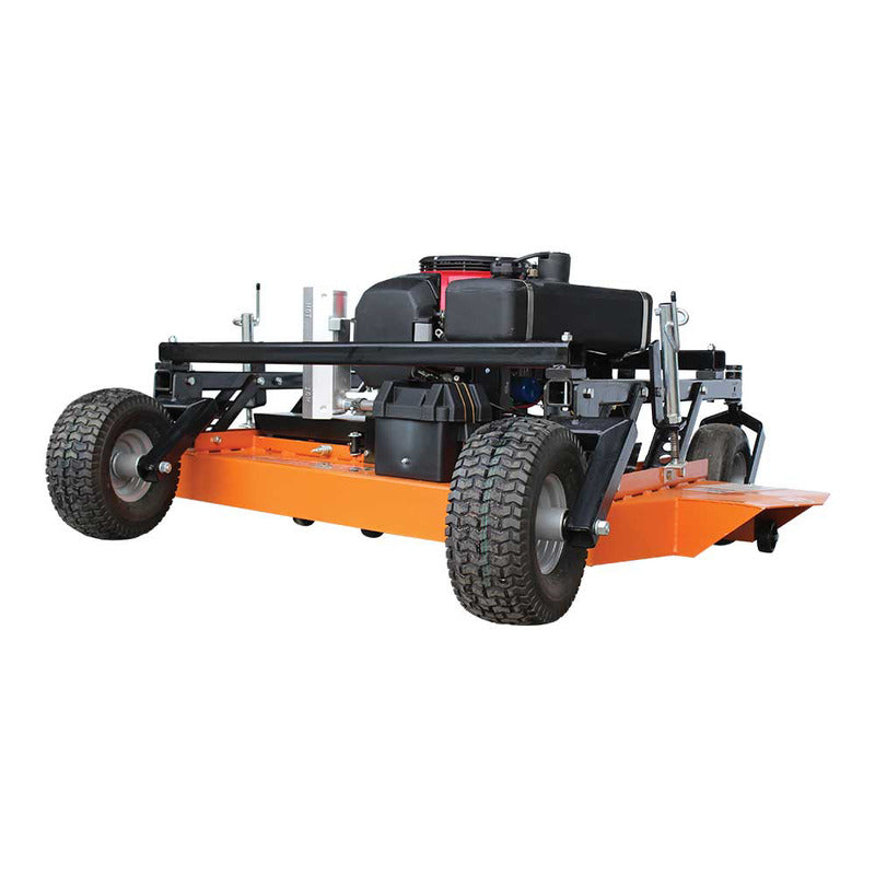 side view of BravePro 60" Finish Cut Pull-Behind Mower(BRPFC112HE)with GXV630 Honda Engine