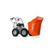 Side view of MechMaxx 660lbs Capacity 7HP Gas Powered Wheelbarrow Cart T30 3F+1R Gearbox with Dump Box Tilted