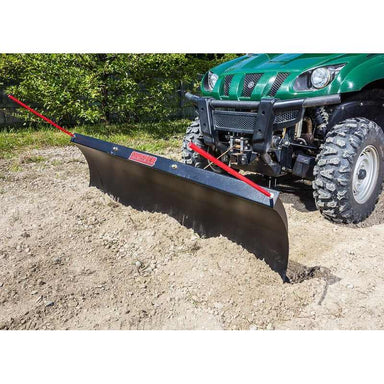 side view of front view of Swisher 62" UTV Commercial Pro Plow mounted on UTV