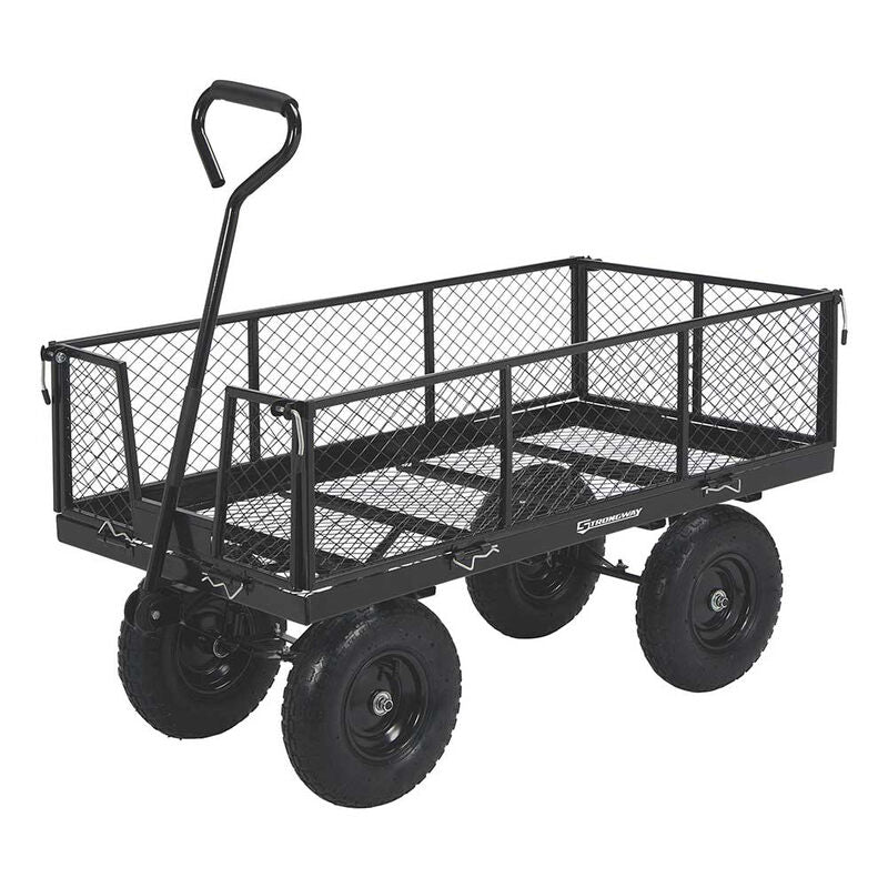 Strongway Steel Jumbo Garden Wagon with side panels