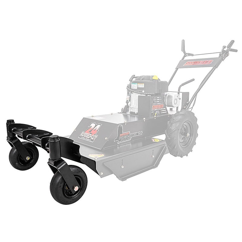 Swisher 21290 Flat Free Walk Behind Caster Kit mounted on swisher rough cut mower