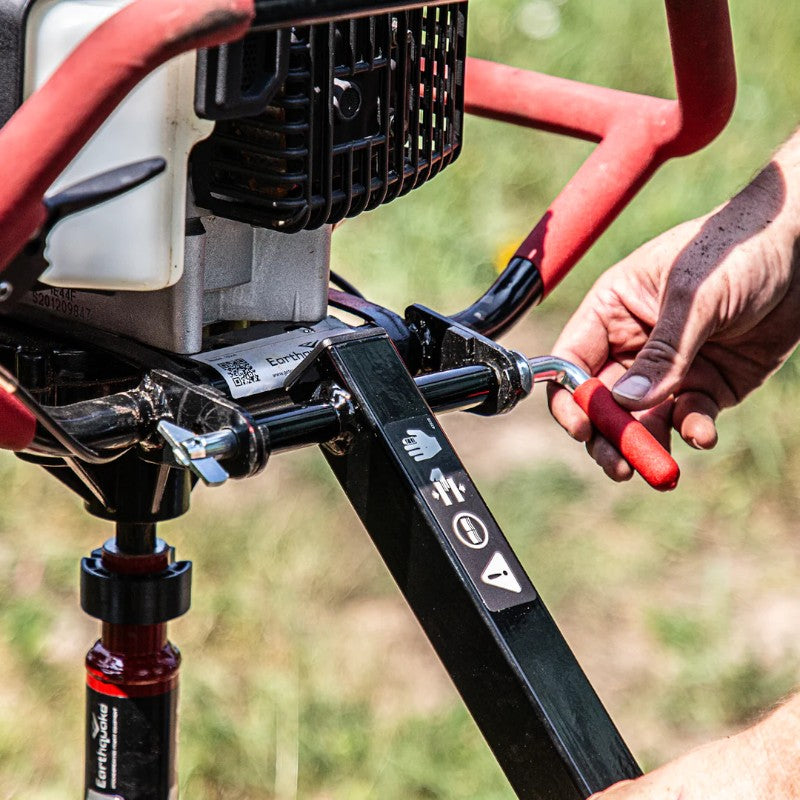 toggle locking pin on the outrigger auger torque reducer